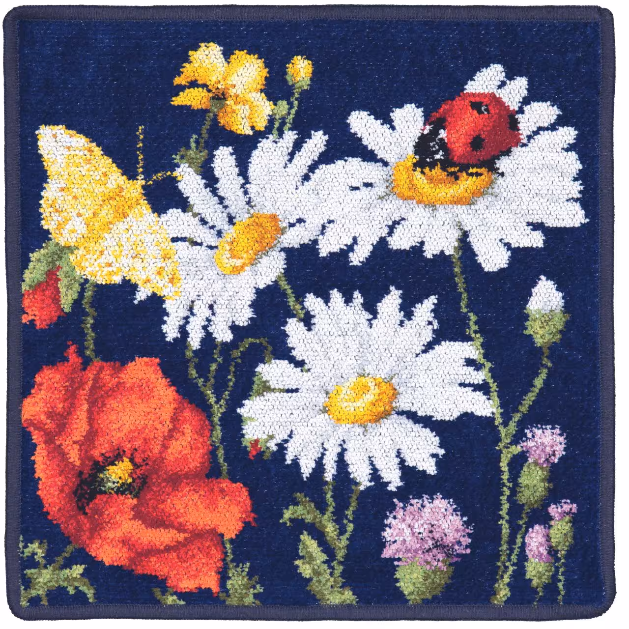 Chenilletuch Daisy Field dunkelblau 