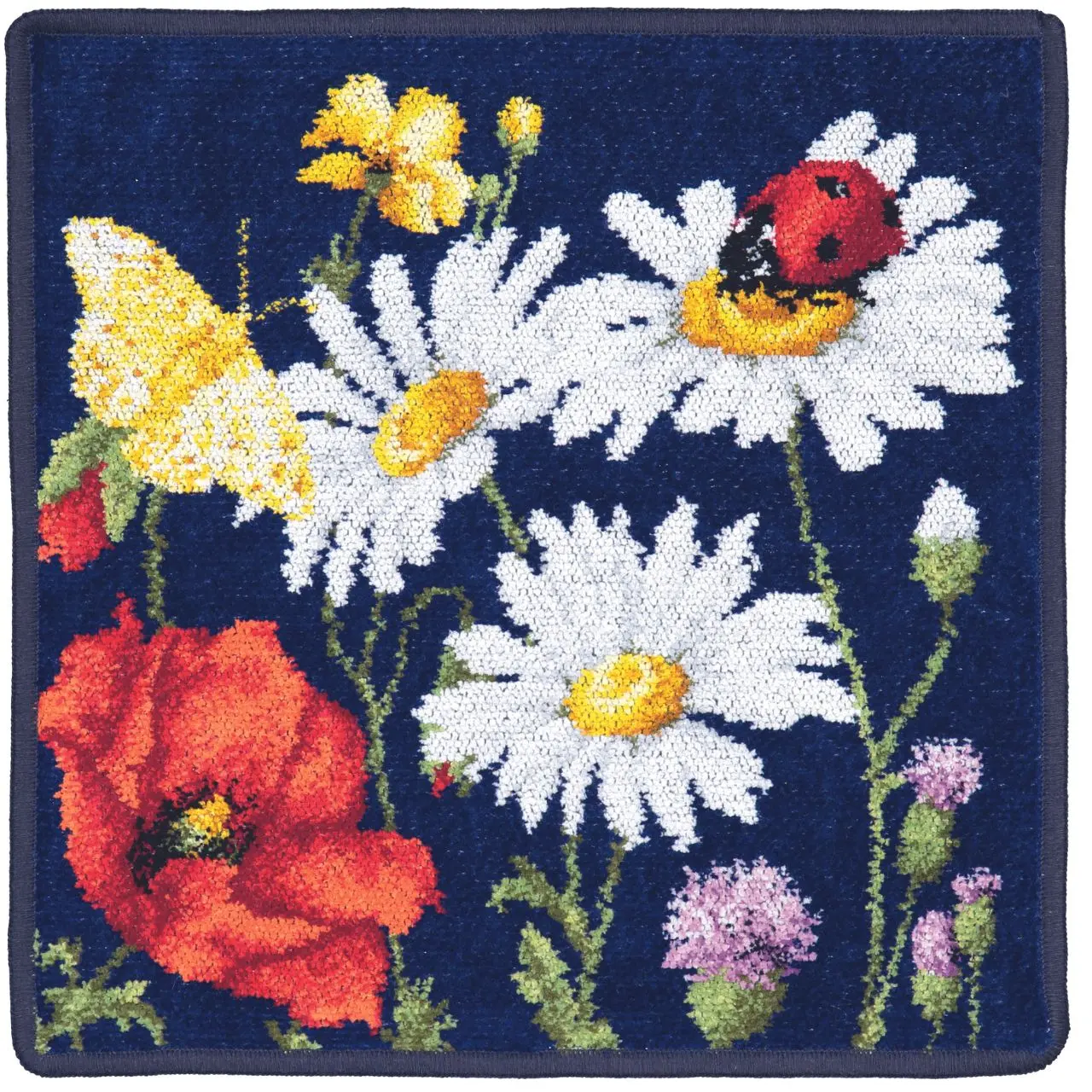 Chenilletuch Daisy Field dunkelblau 