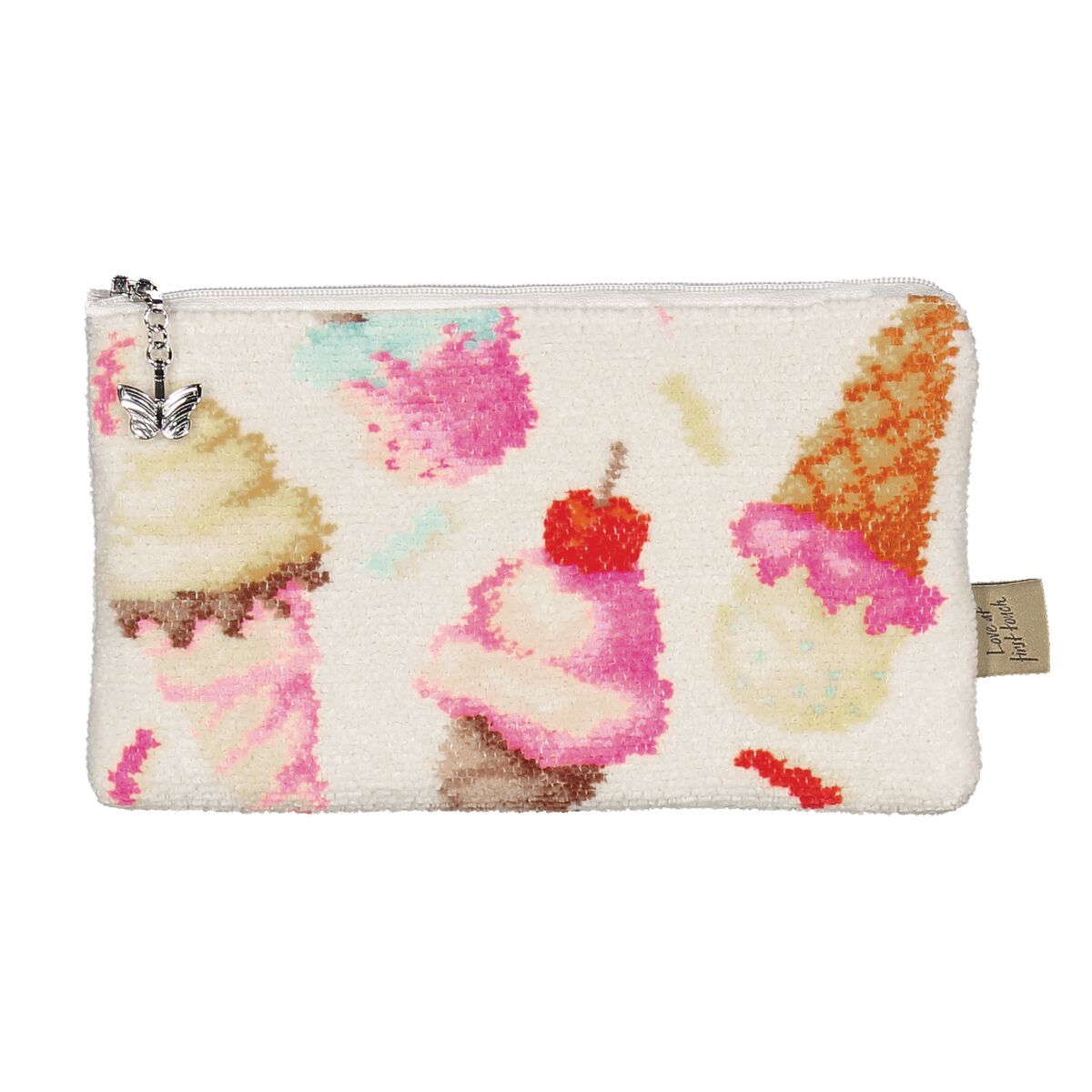 clutch, pouch, Textile, blumig, bunt, 