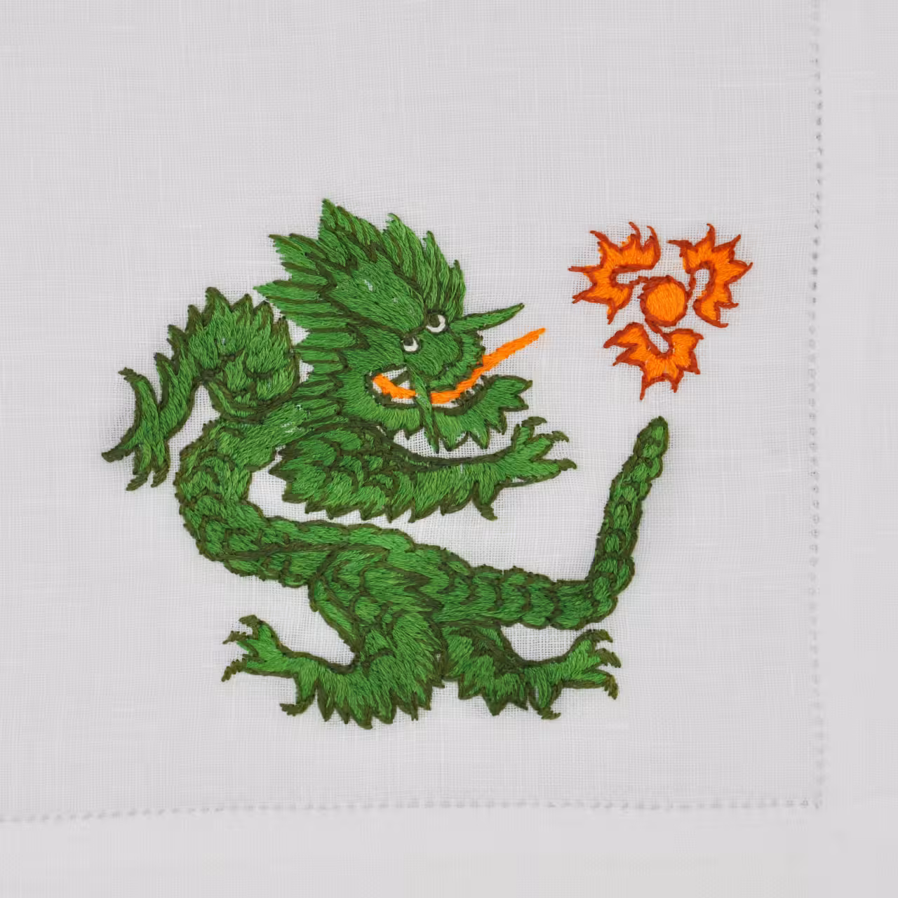 Stickerei Drachen grün