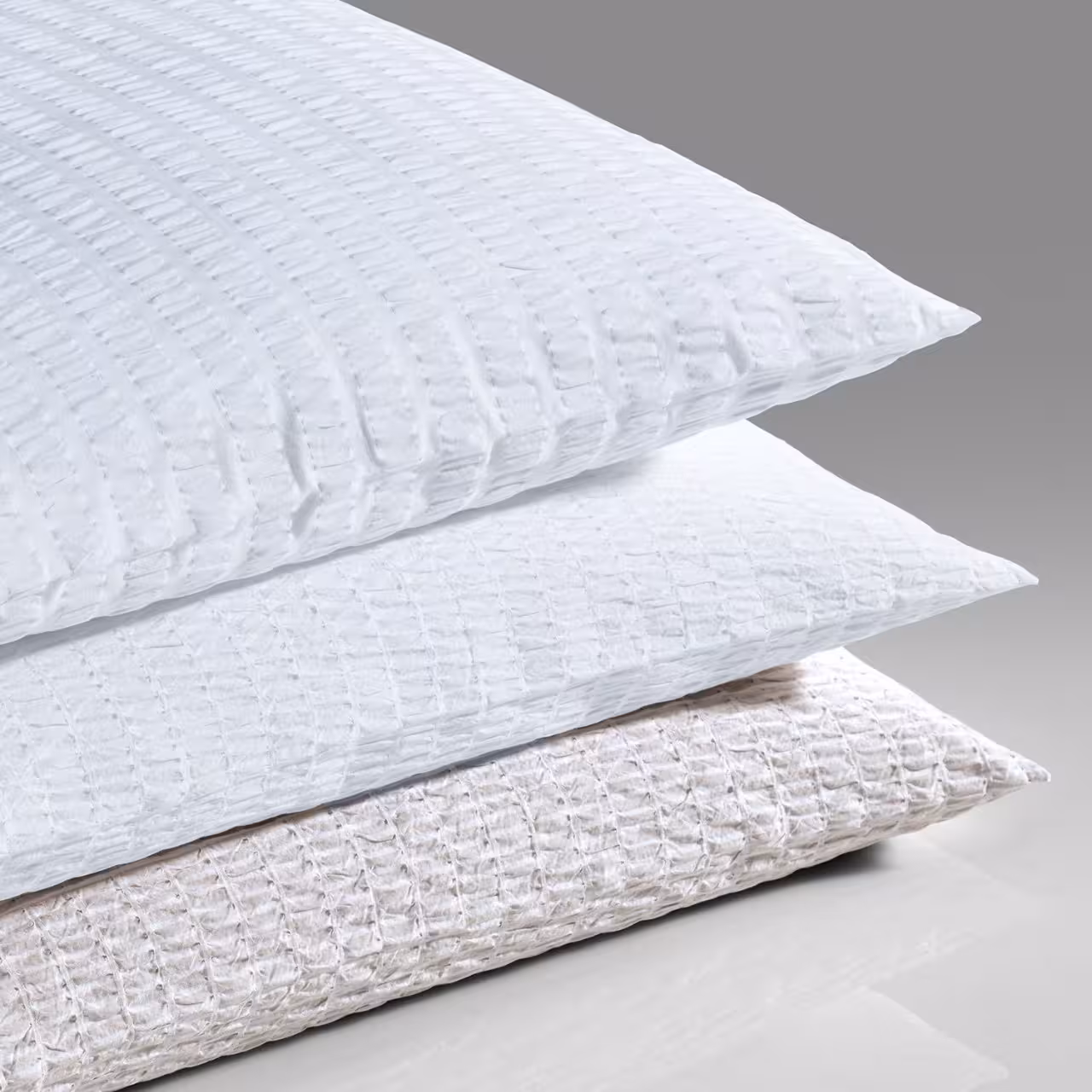 Kopfkissenbezug Twist weiß und beige Detail