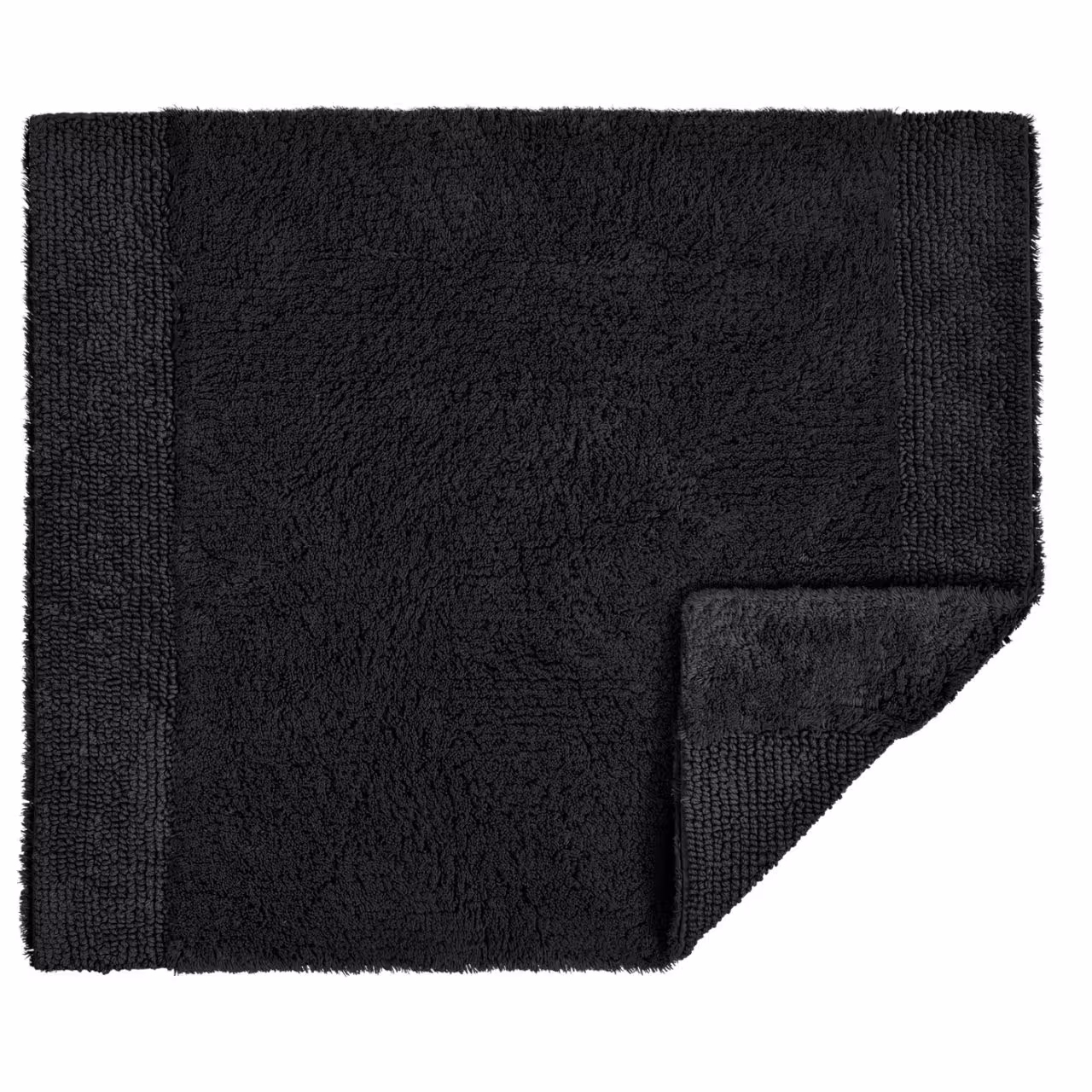 Badteppich, Schwarz, Frottee, Baumwolle, Einfarbig, 
