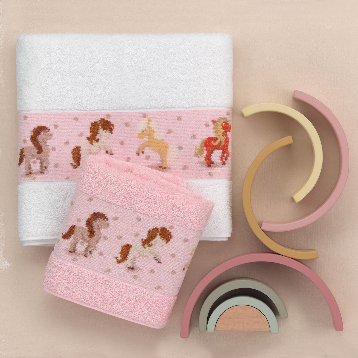 FEILER MINI - Kinderfrottier "Happy Pony Border"