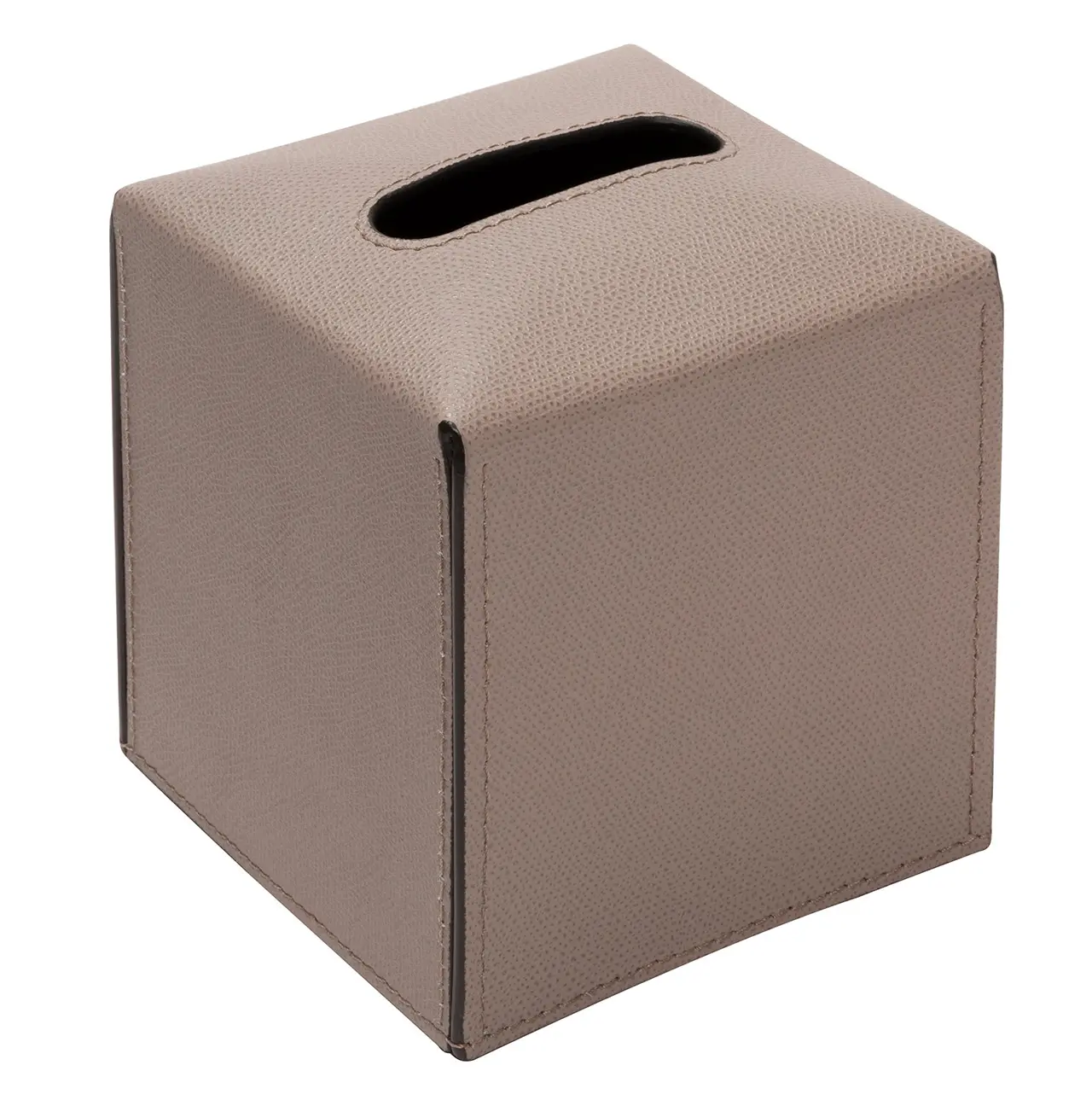 Tuchspender Leder beige auf weiß
