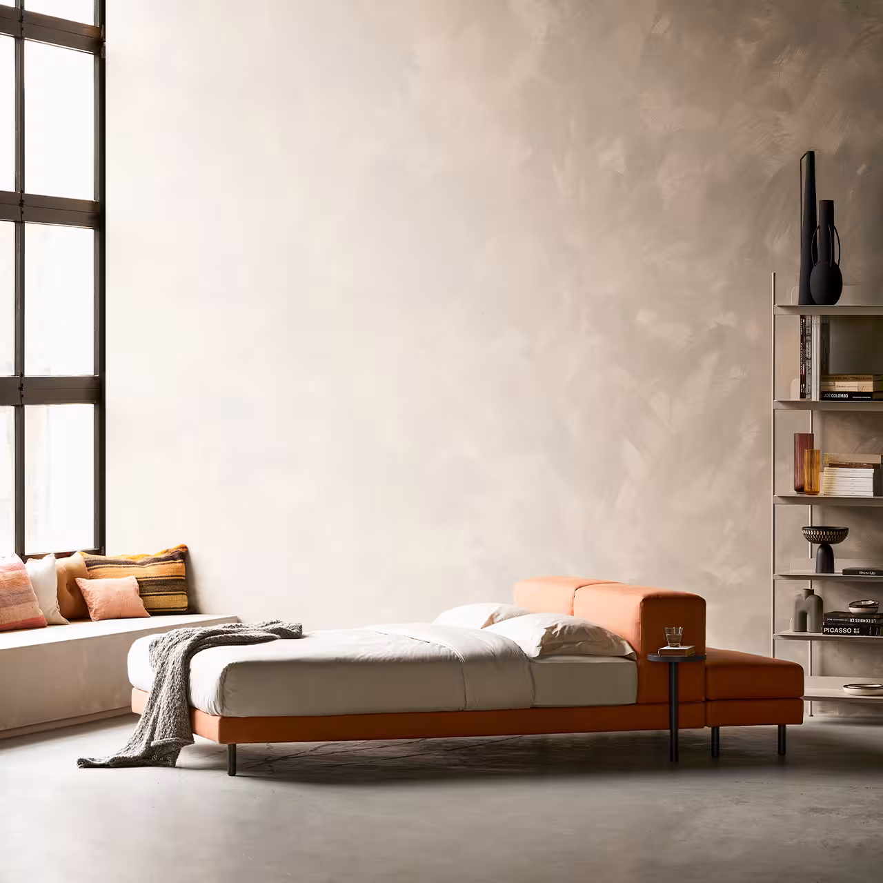 Bett Complete Juna orange in Schlafzimmer