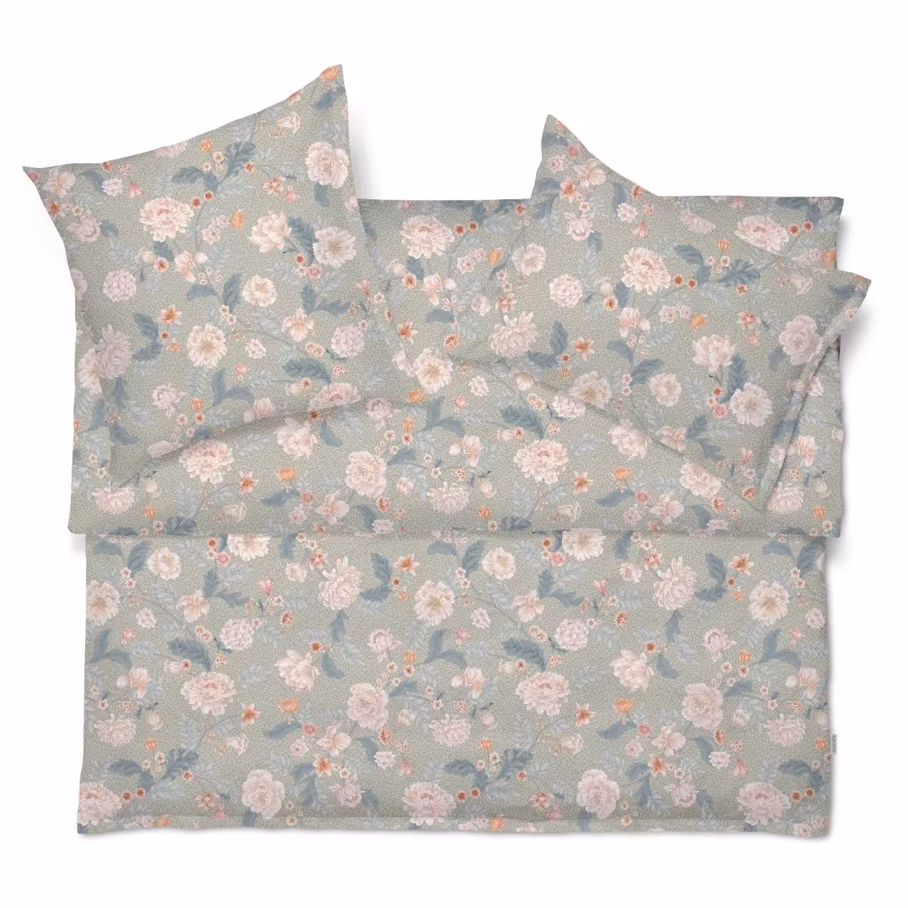 Bettwäsche, Kissenbezug, Floral Muster, Pastellgrün, Betttuch-Set, 