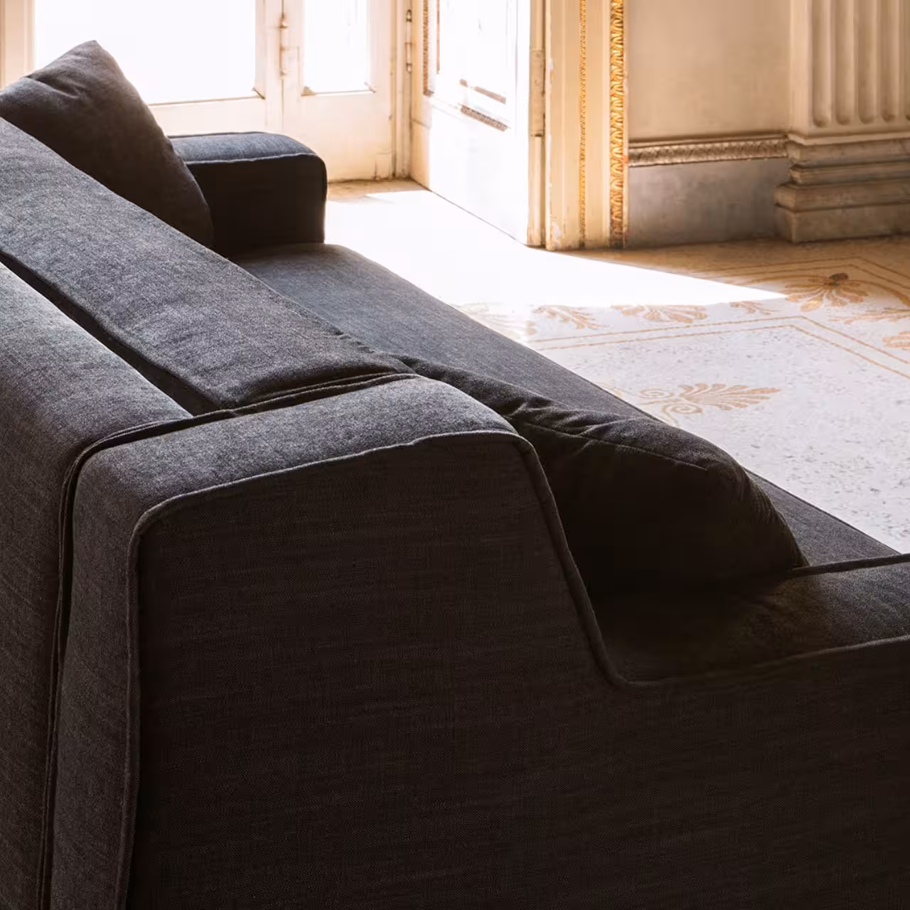 Schlafsofa Larry dunkelgrau Detail Polster