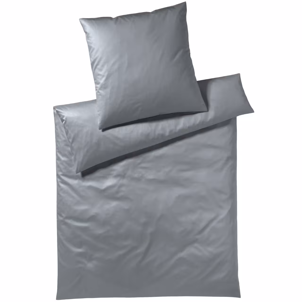 Bettwäsche Garnitur Solid Jersey grau Draufsicht