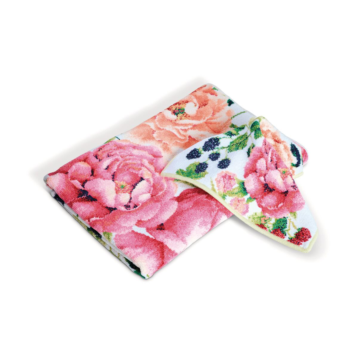 Floral, Schal, Frottee, Pink, Gemustert, 