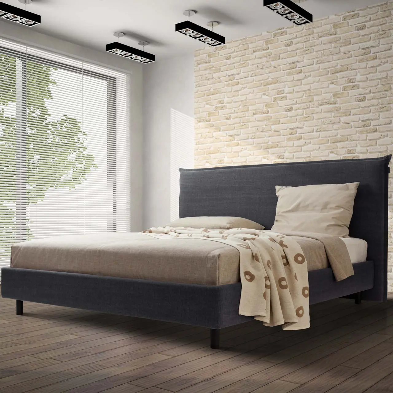 Polsterbett Rear anthrazit in Schlafzimmer