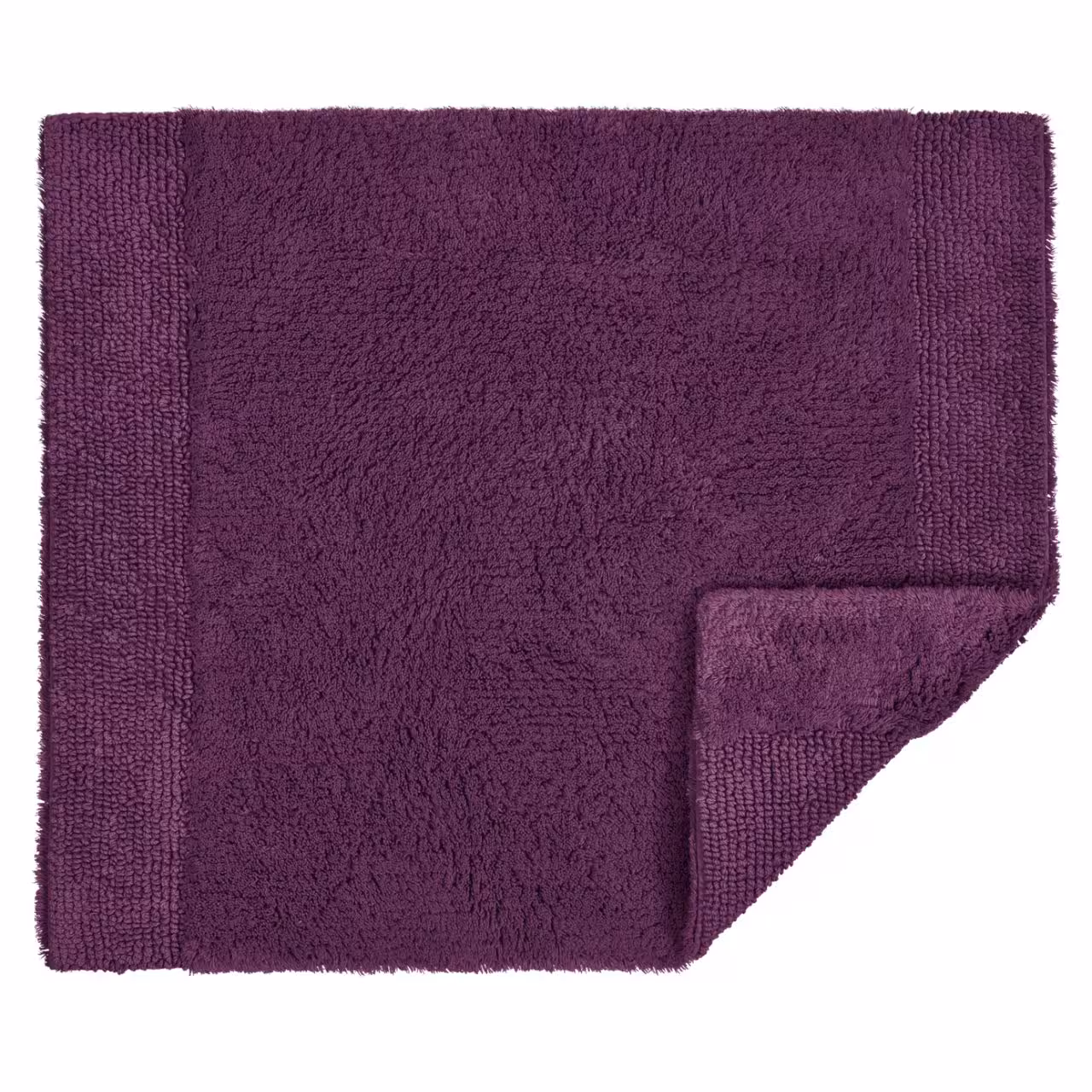Badematte, Frottee, Dunkelviolett, Unifarben, Baumwolle, 