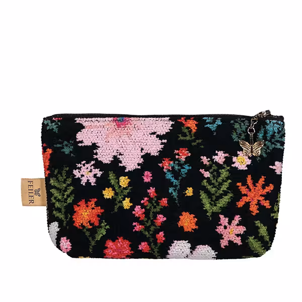 Beutel, Clutch, Blumenmuster, Wandteppich, Reißverschluss, Tasche, Kosmetiktasche, Blumenmuster, Stofftasche, Reißverschluss, 