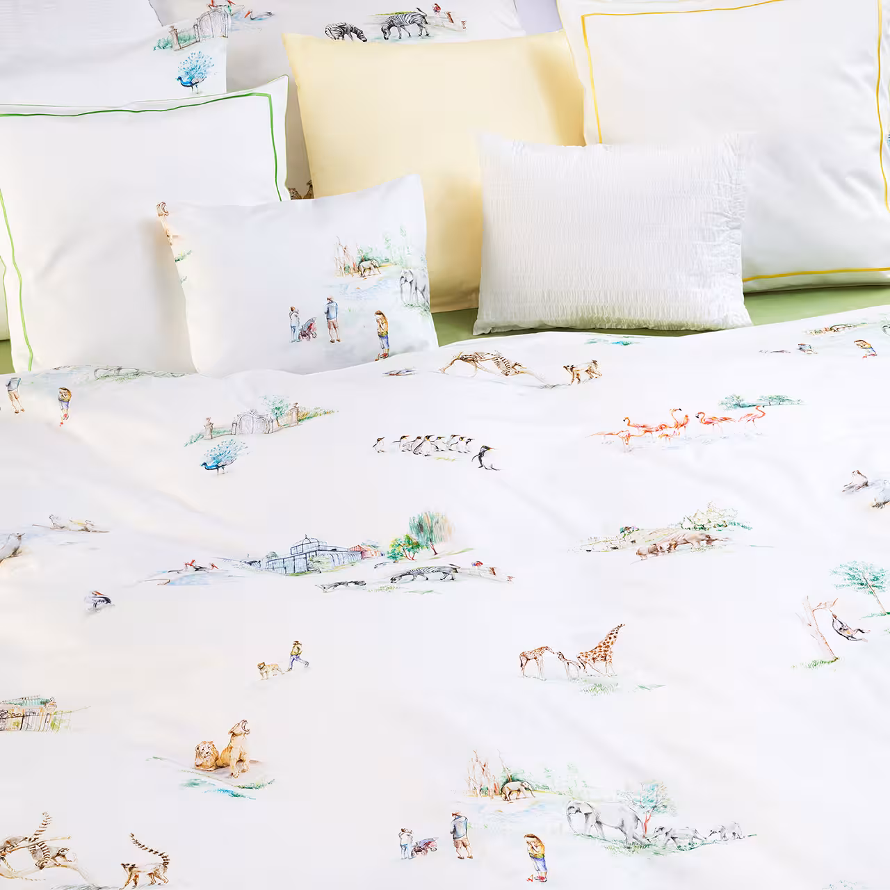 Bettwäsche, Luftdruck, Tiermuster, Pfade, Stoffdruck, 