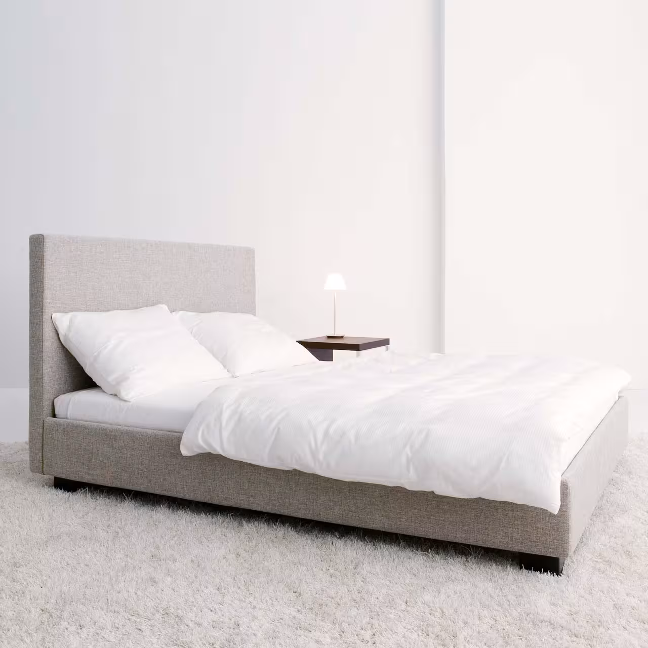 Polsterbett Rear grau mit in Schlafzimmer  
