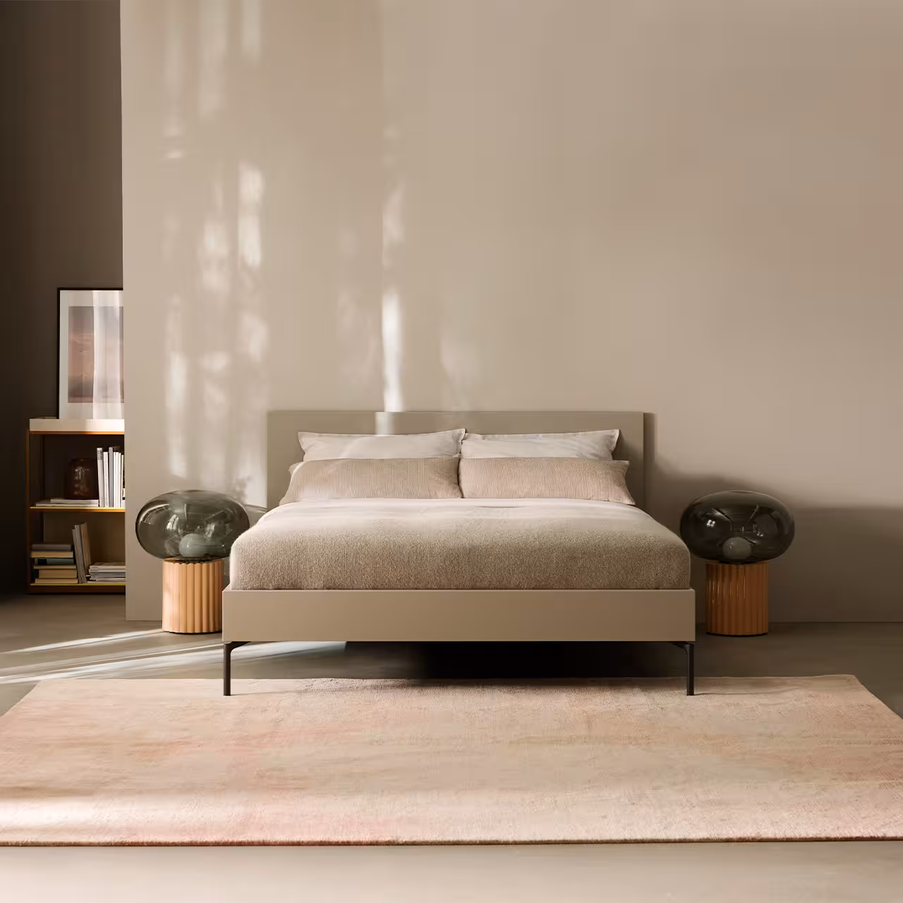 Bett Complete Anna beige in Schlafzimmer