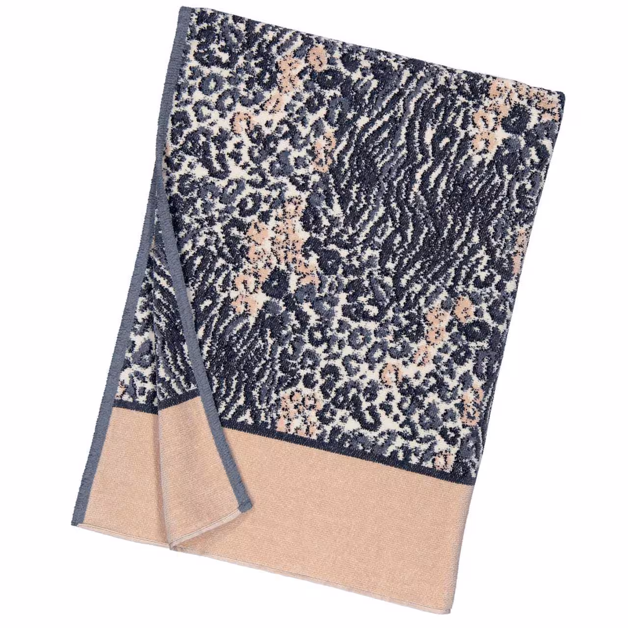 Chenilletuch Animal Blend beige mit Leomuster