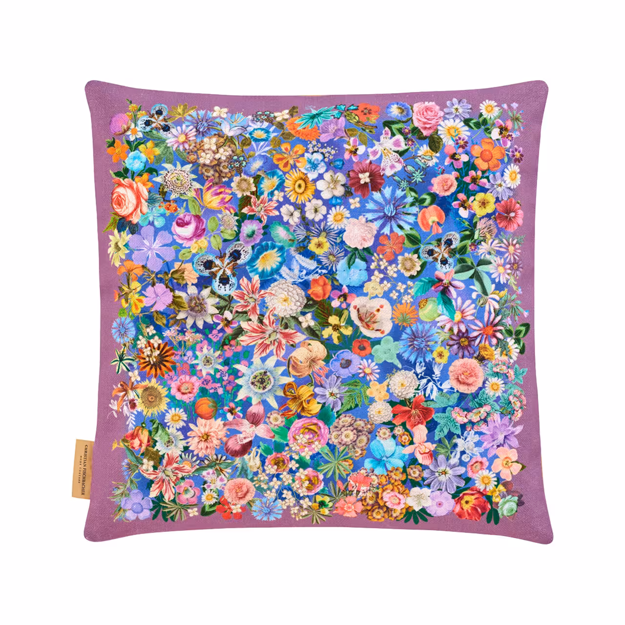 Kissen, Kissenbezug, Blumenmuster, Lila Hintergrund, Stoffkissen, 