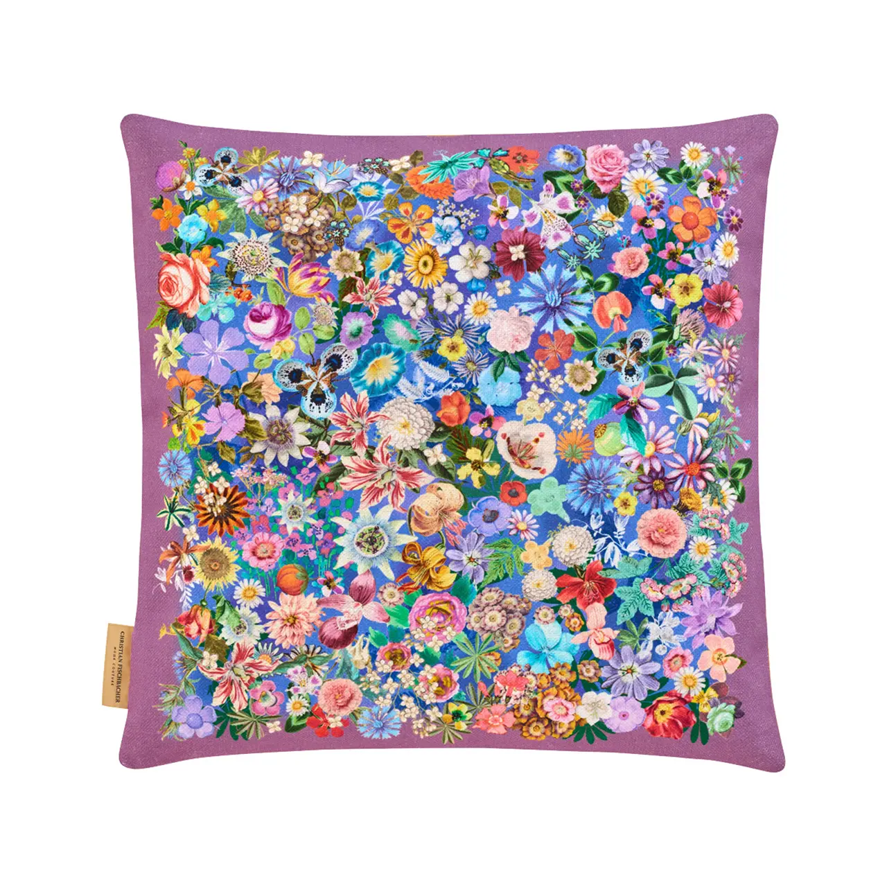 Kissen, Kissenbezug, Blumenmuster, Lila Hintergrund, Stoffkissen, 