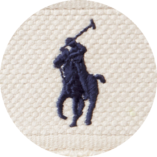 Farbmuster Frottier Stickerei Polo Player beige