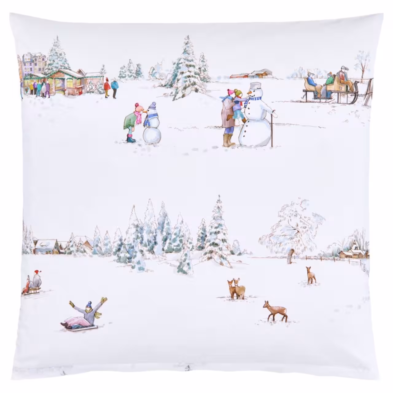 Kopfkissen Winterwonderland weiß Draufsicht