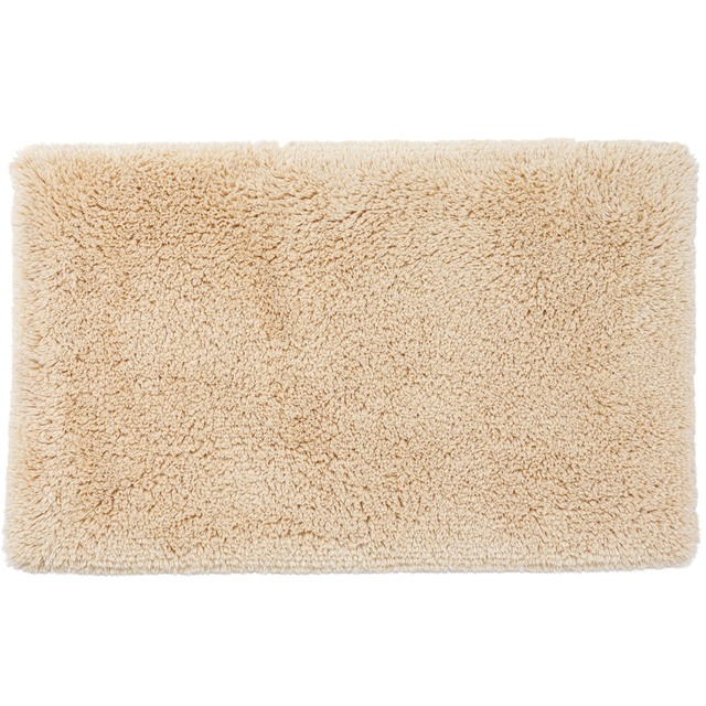 Badteppich Shag beige auf weiß