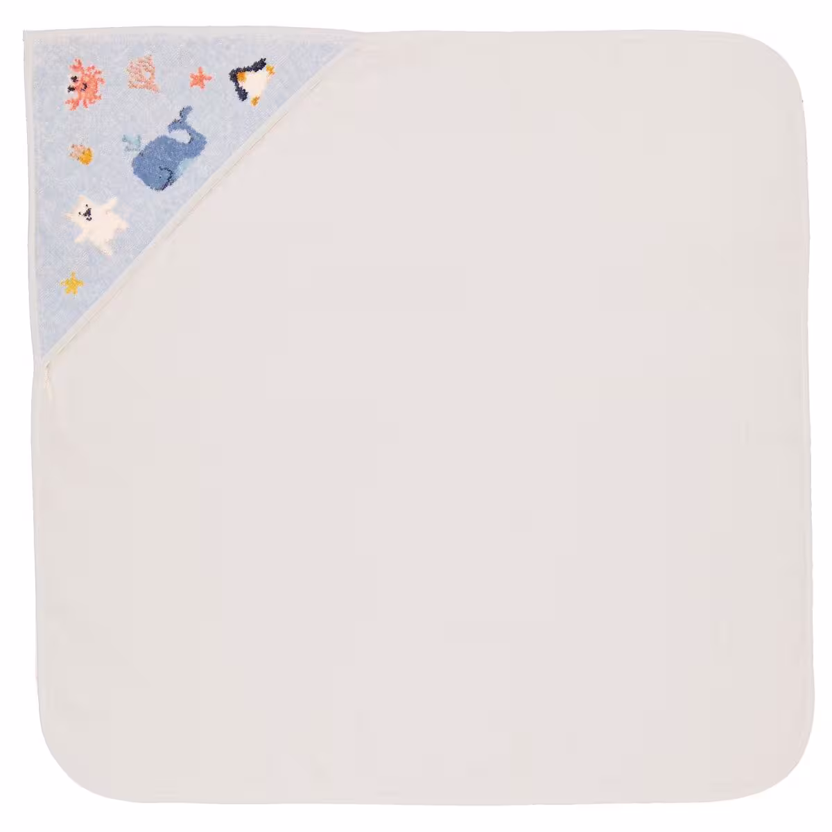 Babydecke, Kinderdecke, weiche Stoff, Eckdesign, Pastellblau Akzente, 