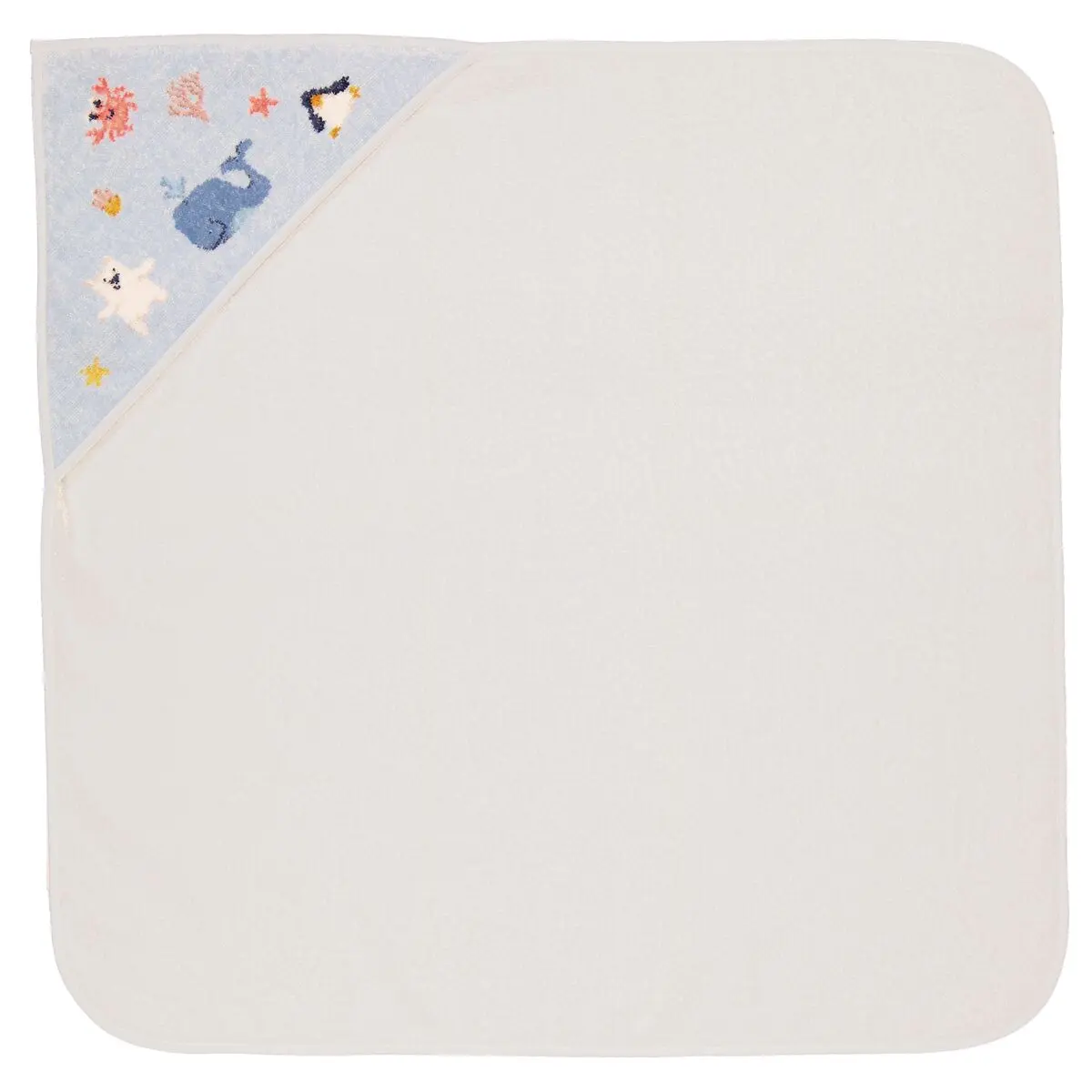Babydecke, Kinderdecke, weiche Stoff, Eckdesign, Pastellblau Akzente, 