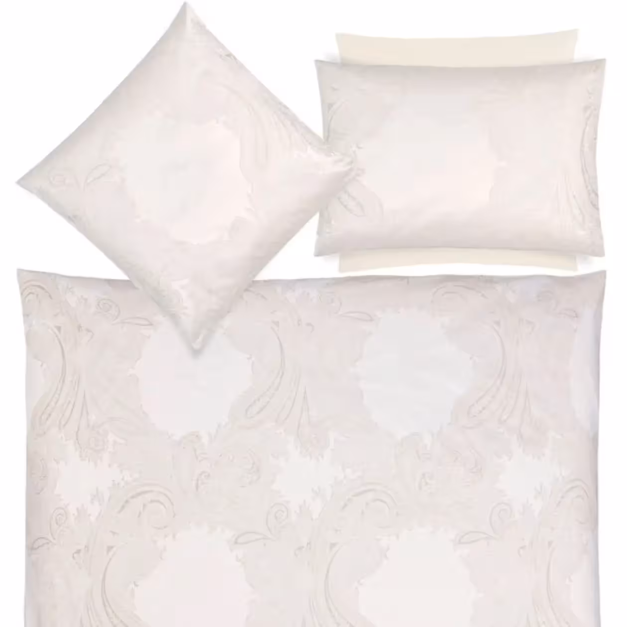 Bettwäsche Garnitur Grace beige mit Paisleymuster Draufsicht