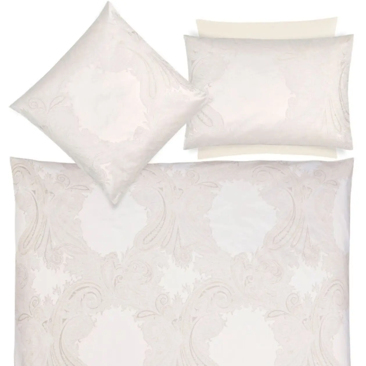 Bettwäsche Garnitur Grace beige mit Paisleymuster Draufsicht