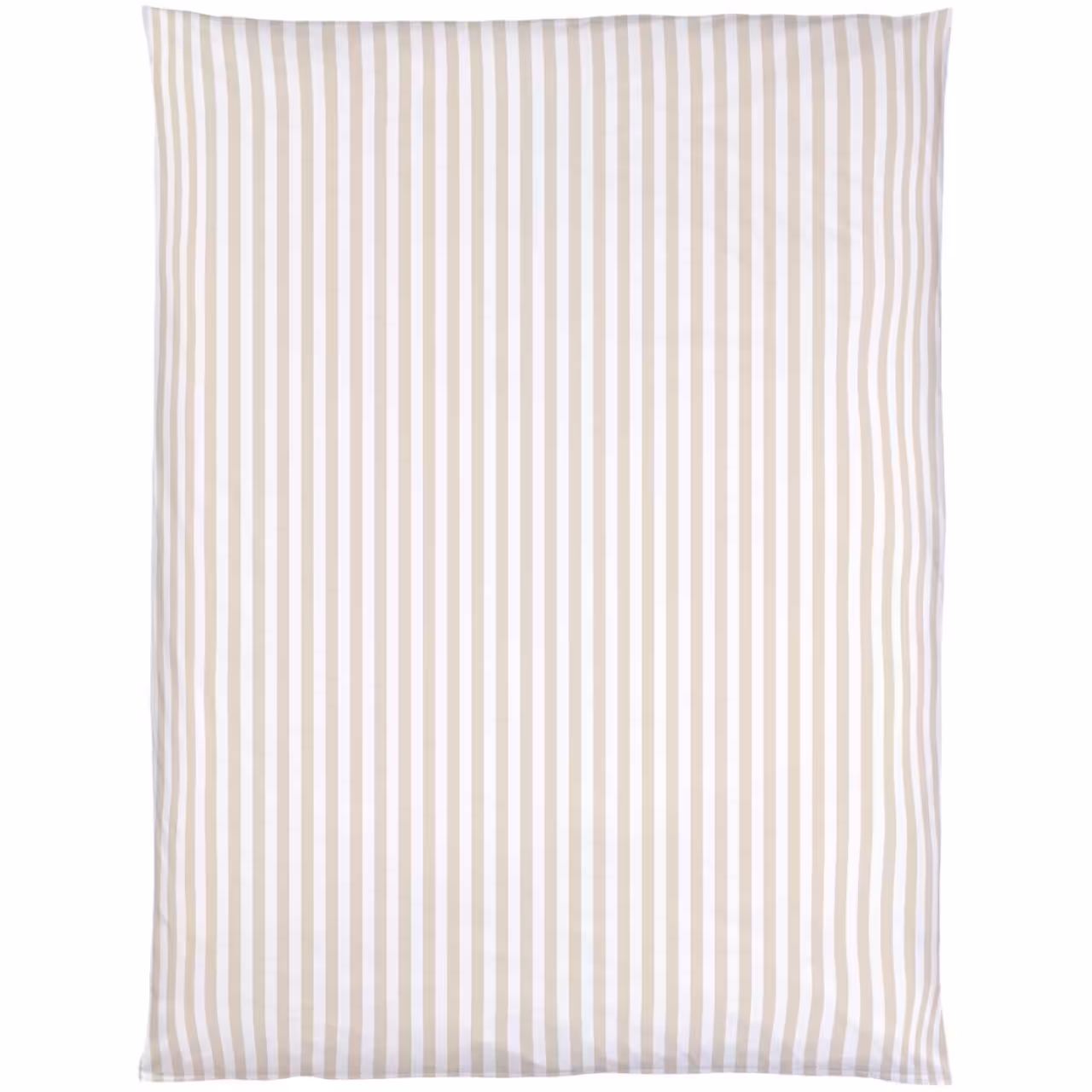 Bettdeckenbezug Calma beige weiß gestreift Draufsicht