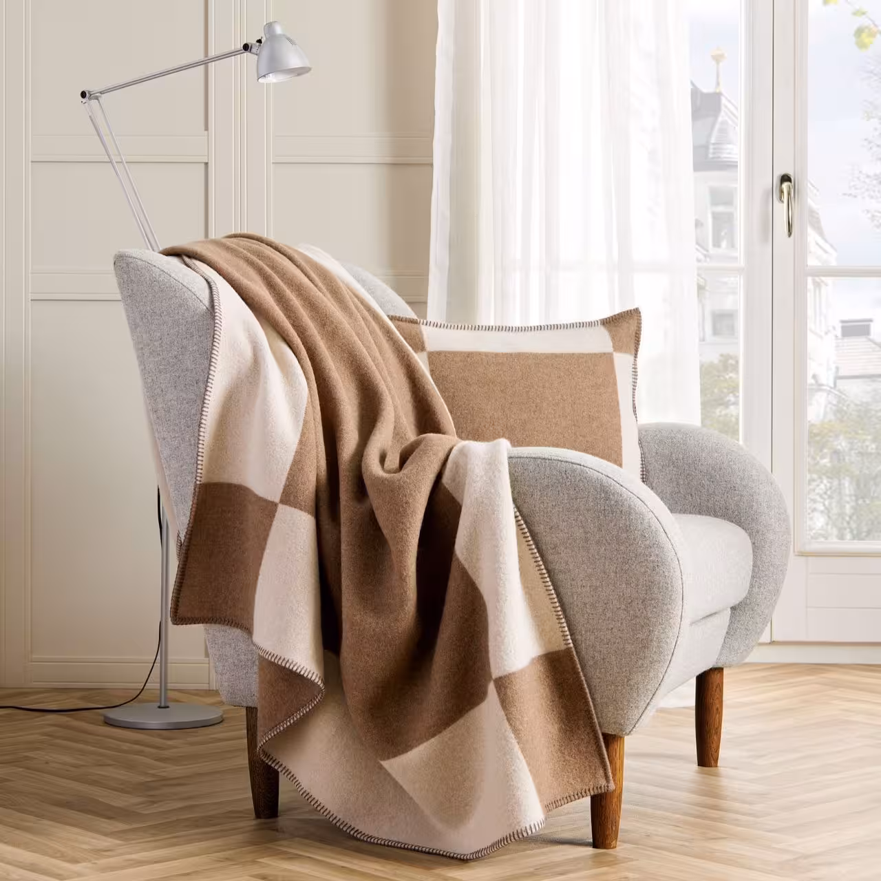 decke, strahlende farben, wohnzimmer, stuhl, kerntuer, 