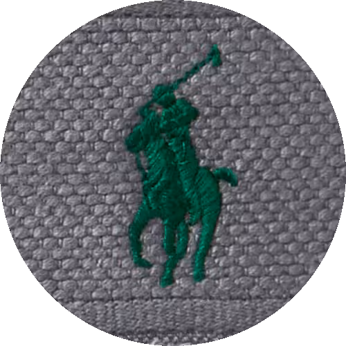 Farbmuster Frottier Stickerei Polo Player dunkelgrau