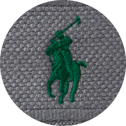 Farbmuster Frottier Stickerei Polo Player dunkelgrau