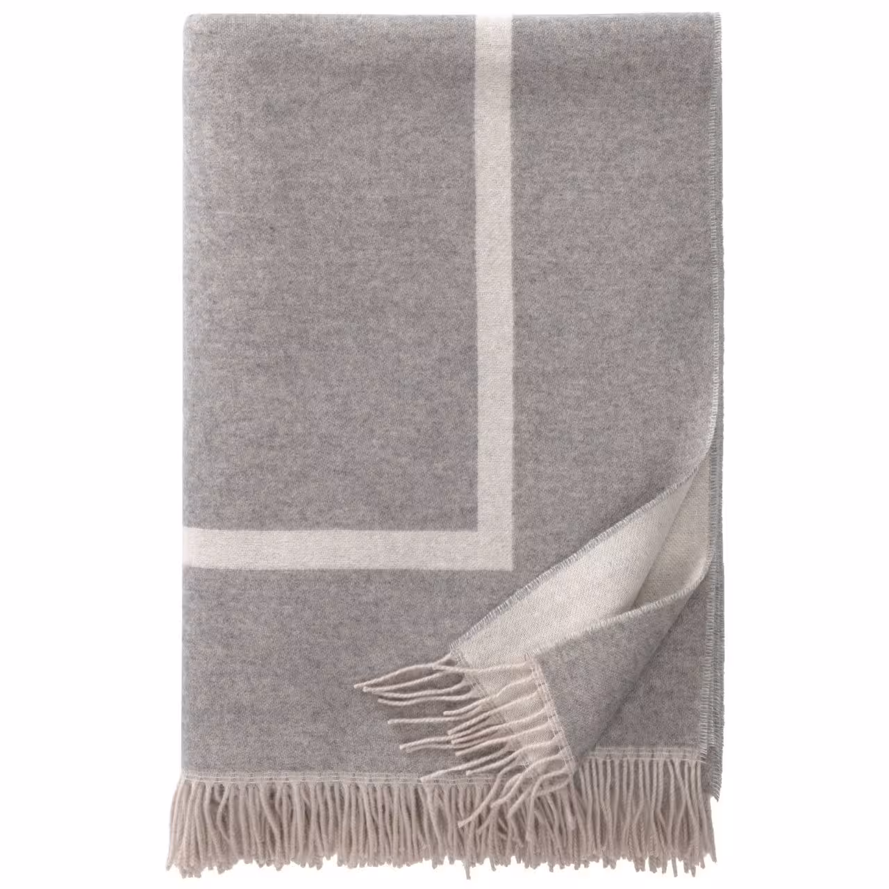 Wohndecke, Plaid-Decke, Fransen, Grau, Flauschig, 