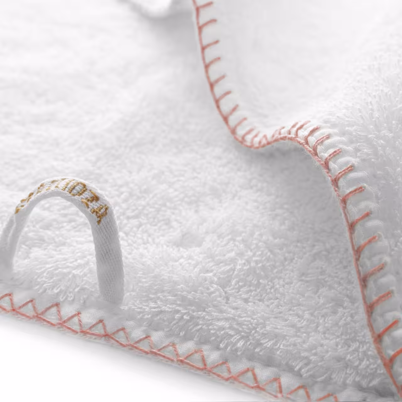  towel, verschluss-loop, stichnaht, weiches-gewebe, plüsch-textur, 