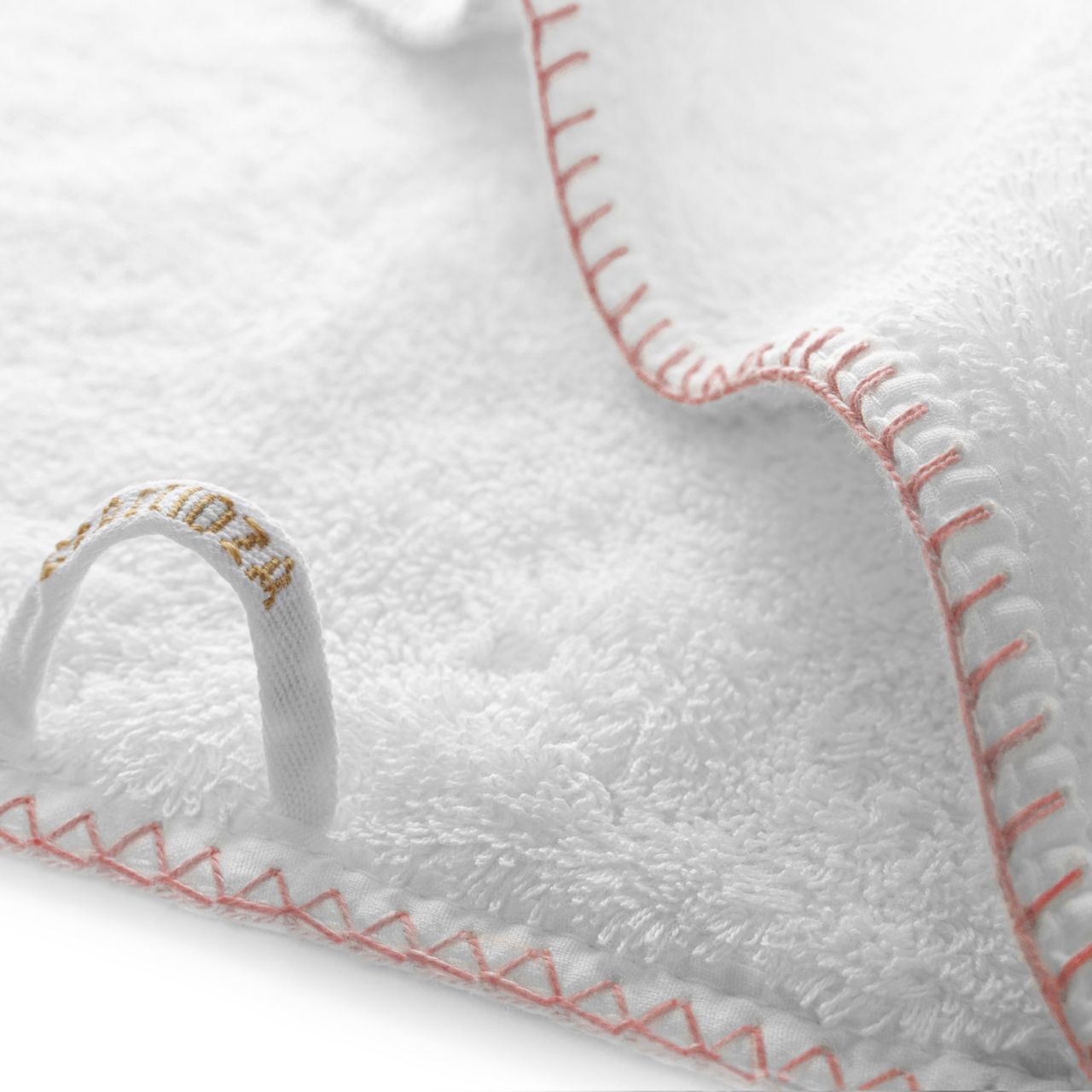  towel, verschluss-loop, stichnaht, weiches-gewebe, plüsch-textur, 