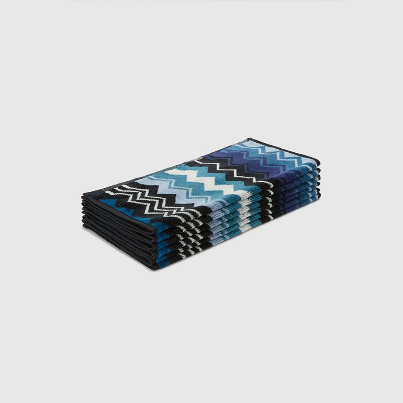 Schwarzblauer Schal, Chevron Muster, Strickschal, Zickzack Muster, Mehrfarbig, 