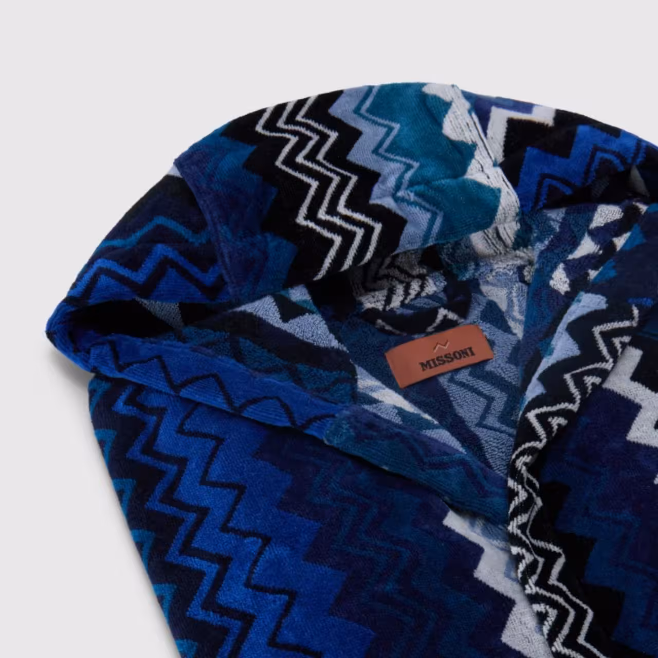 Gewebtuch, Zickzack-Muster, Blau, Fleece, Halter/Taschendetail, 