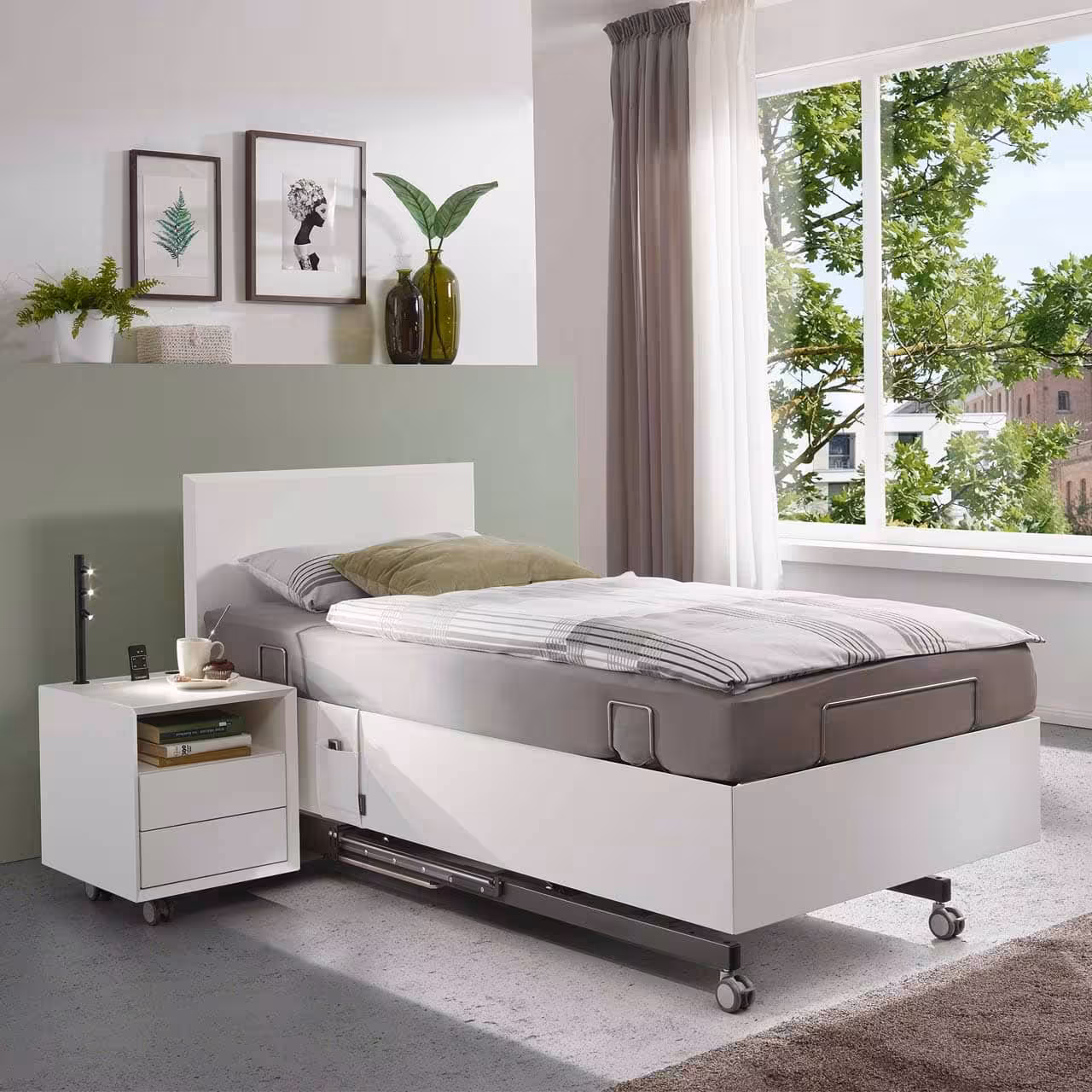 Komfortbett Lugano weiß in Schlafzimmer