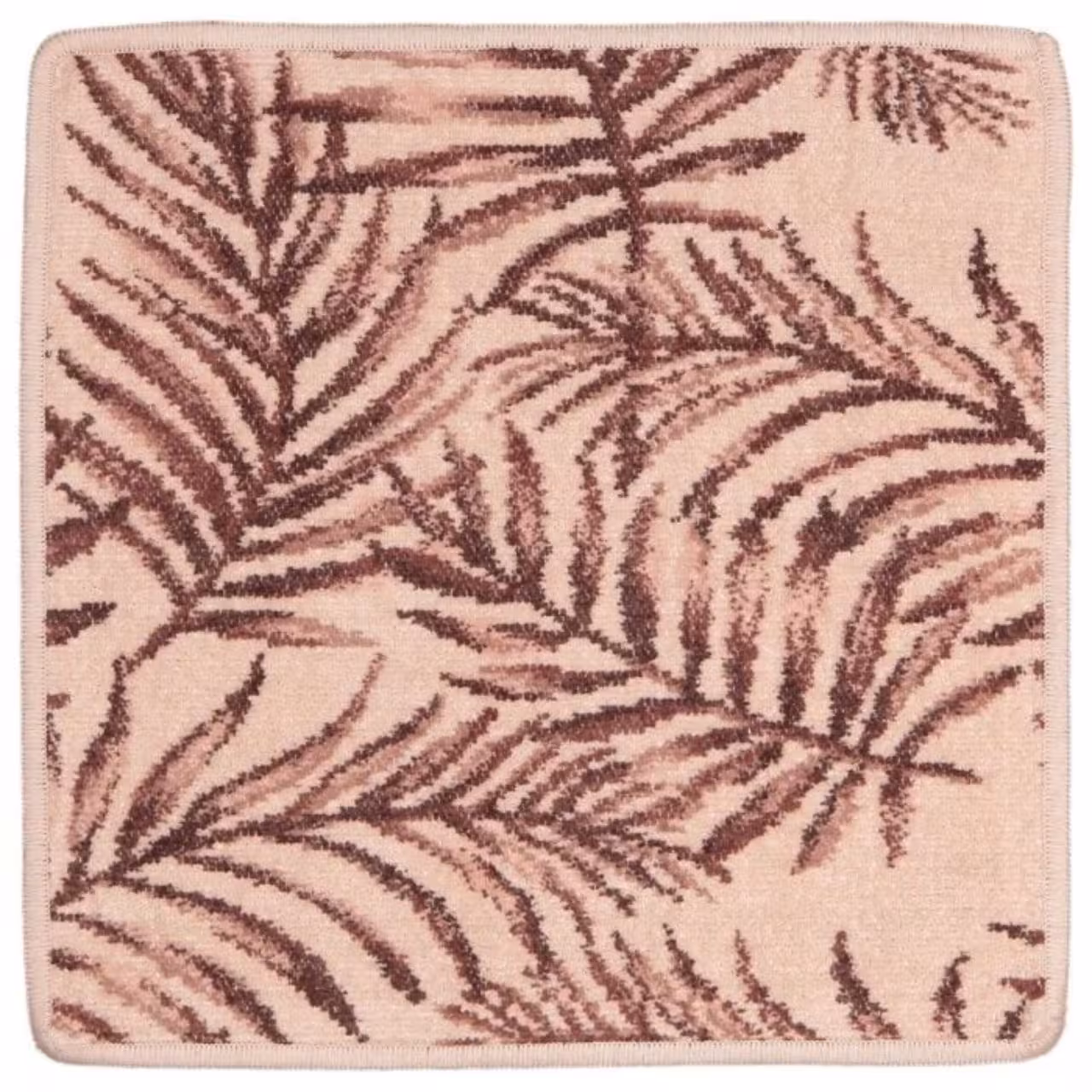 Badematte, Pflanzenmuster, Beige, Braun, Rechteckig, 