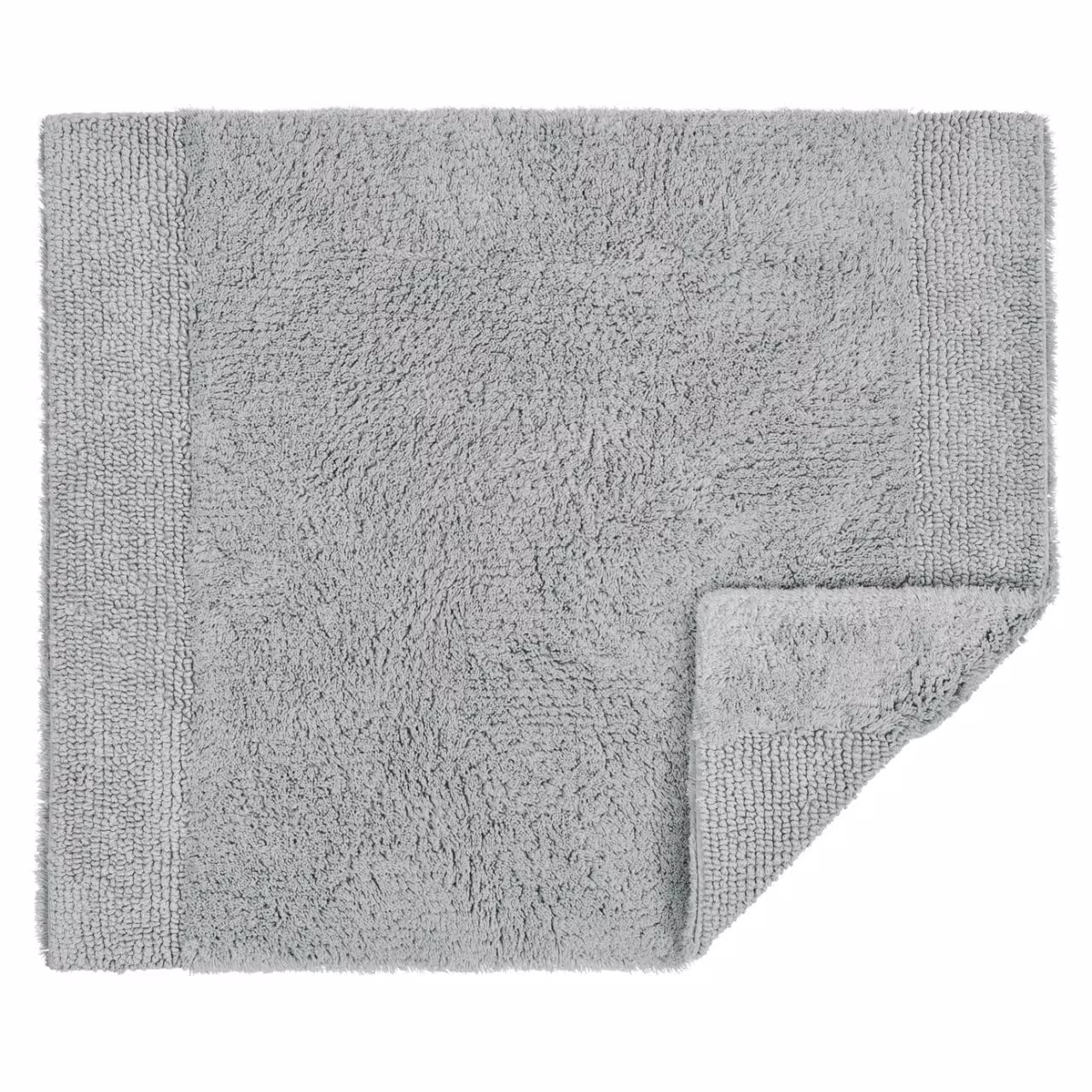 Badematte, Baumwolle, Grau, Frottee, Rechteckig, 