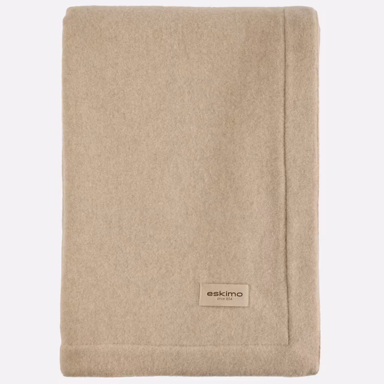 Wolldecke, Beige, Uni-Muster, Gefaltete Decke, 