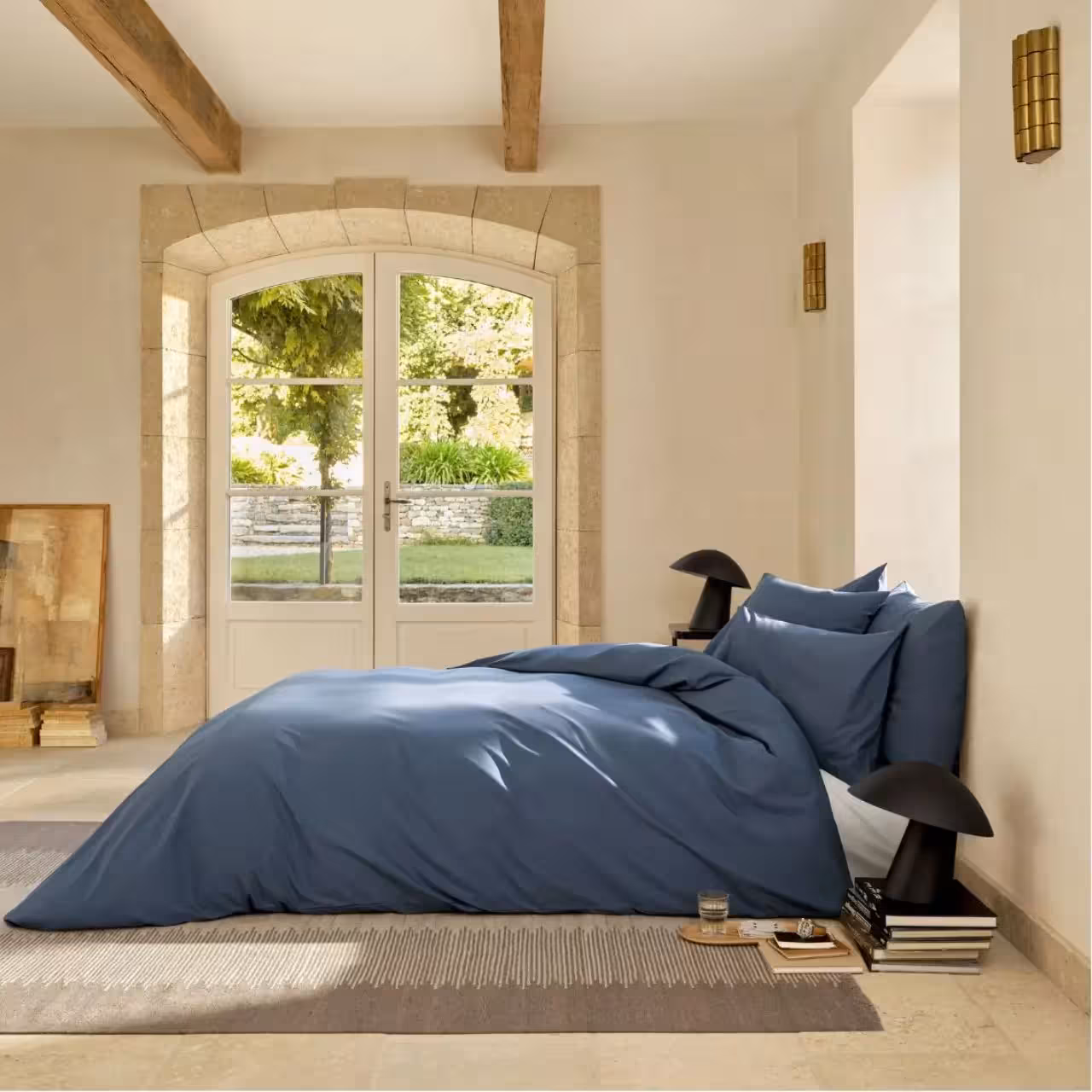 Bettwäschegarnitur Ben marineblau in Schlafzimmer