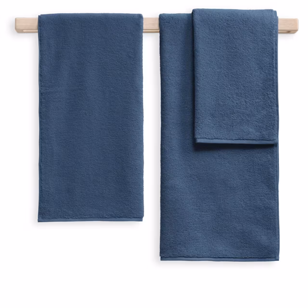 Handtuchset, Frottee, Dunkelblau, Uni-Muster, 