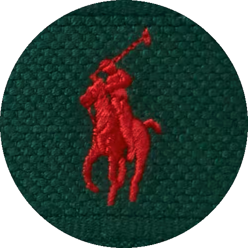 Farbmuster Frottier Stickerei Polo Player dunkelgrün