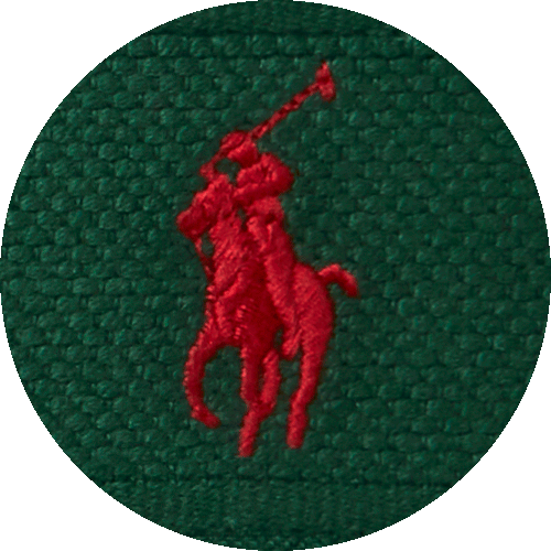 Farbmuster Frottier Stickerei Polo Player dunkelgrün