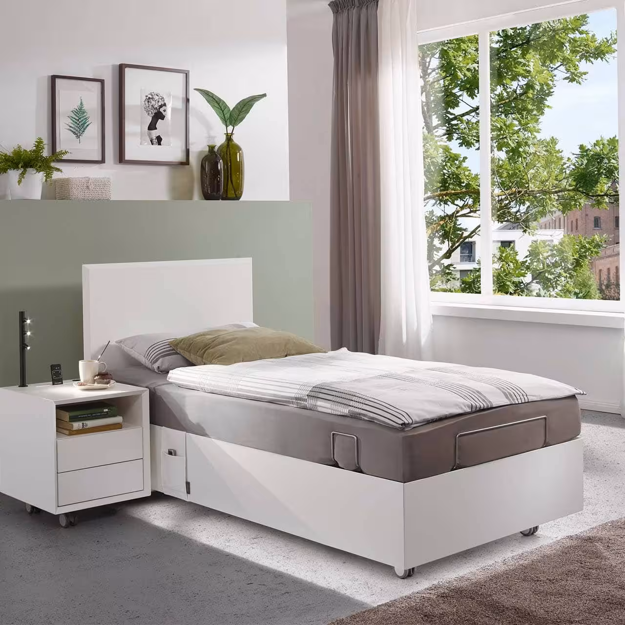 Komfortbett Lugano weiß in Schlafzimmer