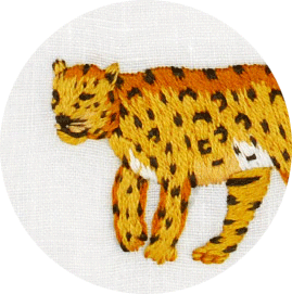 Farbmuster Tischwäsche Afrika Leopard