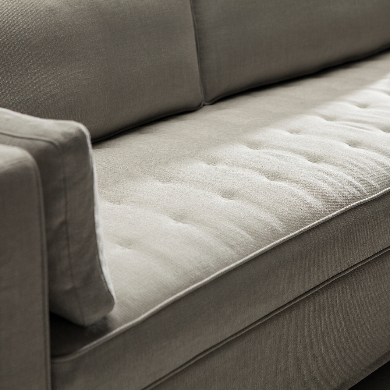 Sofa, Couch, Beige, Polster, Tiefenfalten, 