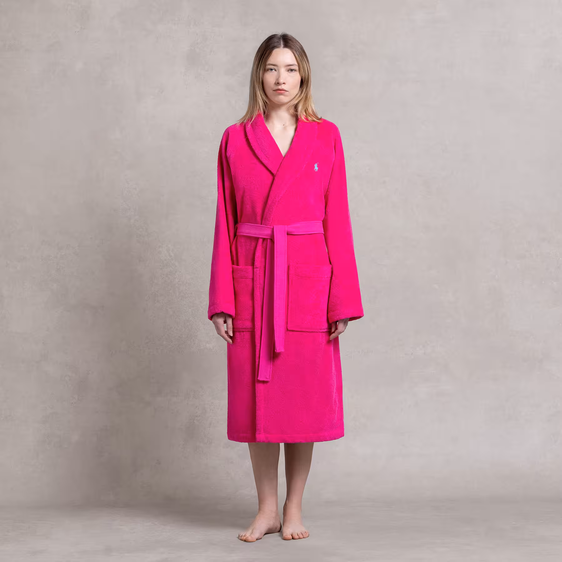 Bademantel, Bademantel, Pink, Gürtel, Taschen, 
